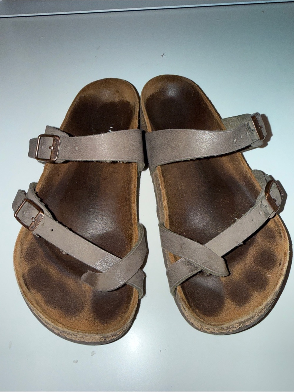 Birkenstock Brown Taupe Cross-Strap Sandals
